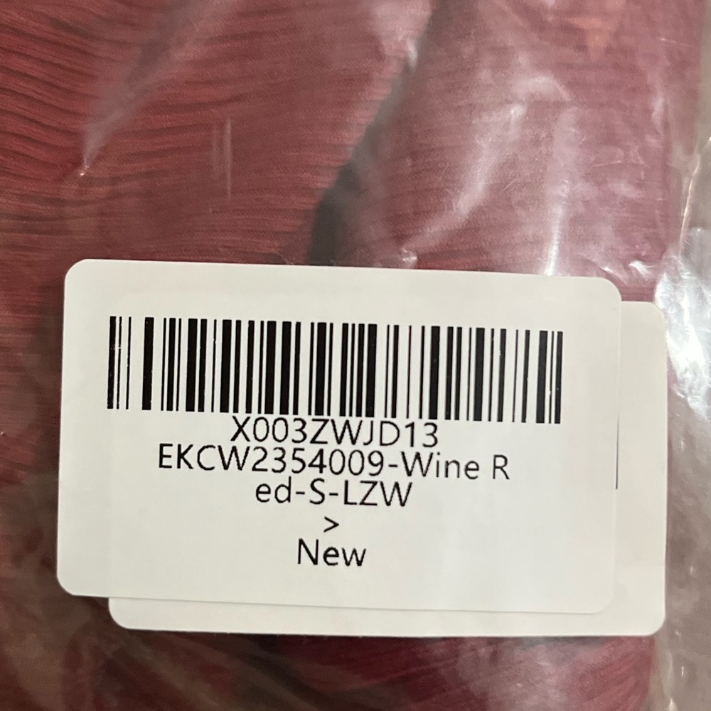Two Piece Wine Red Outfit Ribbed Top & Pant Set - Picture 11 of 12